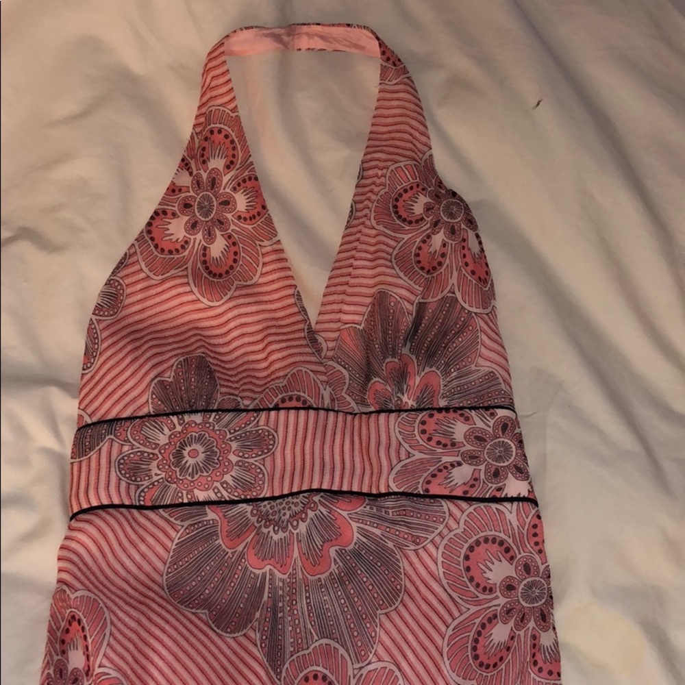 Laundry by Shelli Segal pink floral halter dress